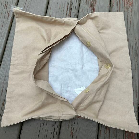 Pottery Barn Terra Kalamkari Pillow Sham new 20x20 Embroidered India beige euro - Picture 8 of 13